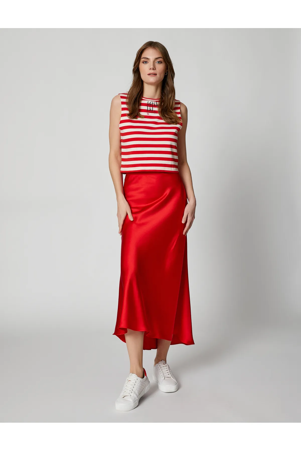 Koton  Midi-Rock in A-Linie aus Satin