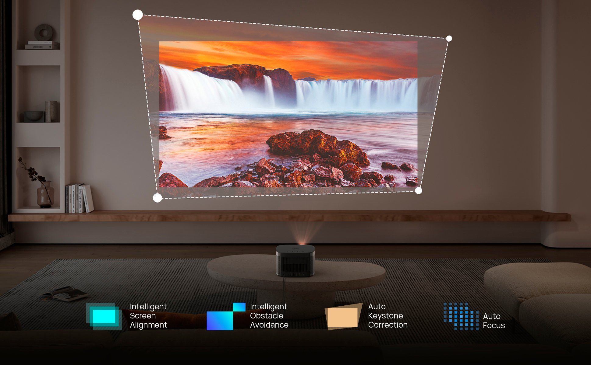 XGIMI HORIZON Beamer (2200 lm, 10000:1, 1920 x 1080 px, Smart Beamer, FullHD, 2200 ANSI-Lumen, auto. Keystone)