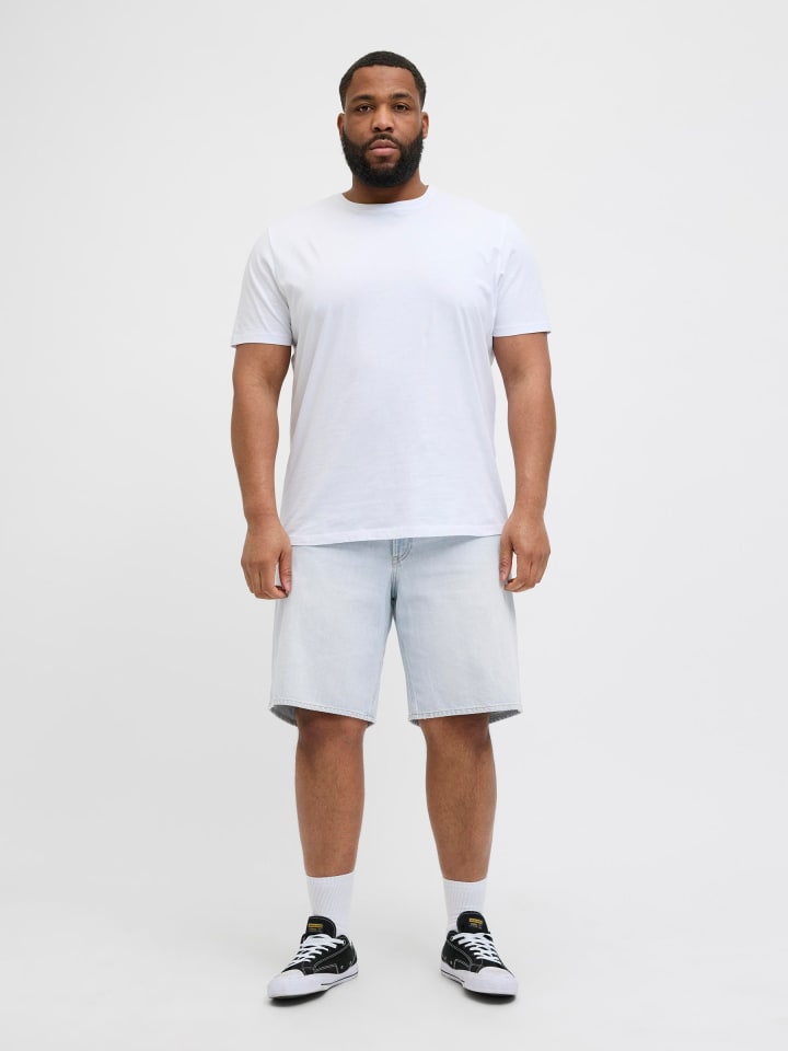 JACK & JONES PLUS Jeans-Shorts in Light Blue Denim günstig kaufen