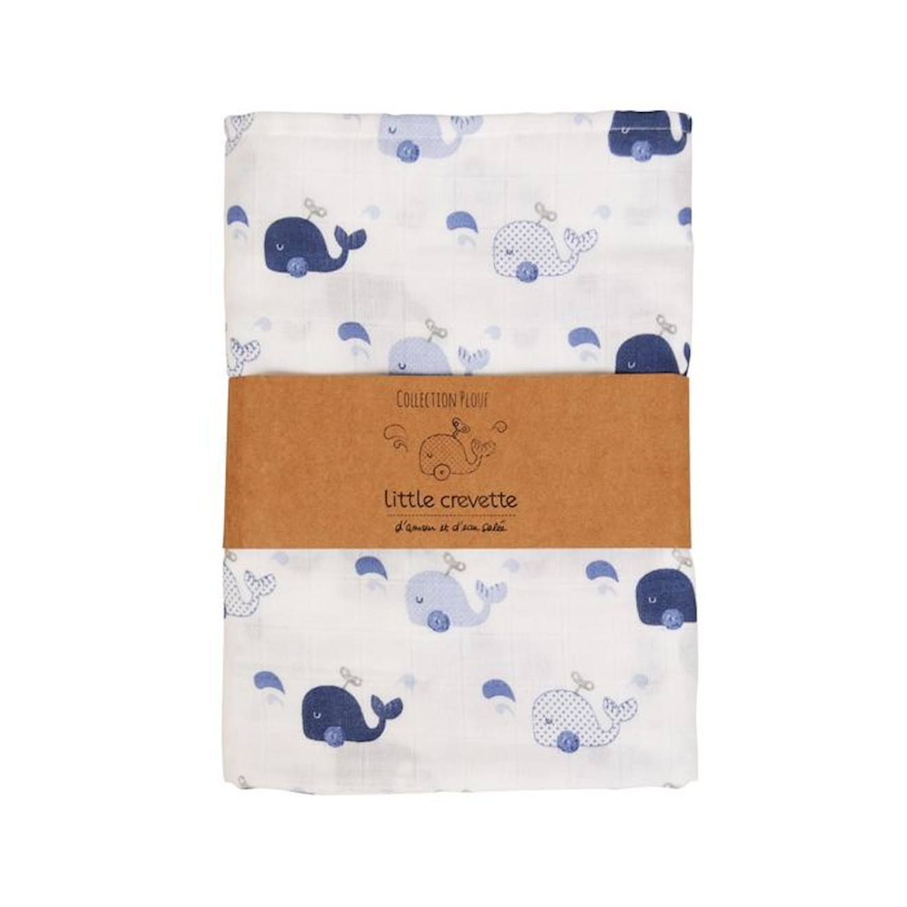Maxi-lange en coton bio* Baleine bleu