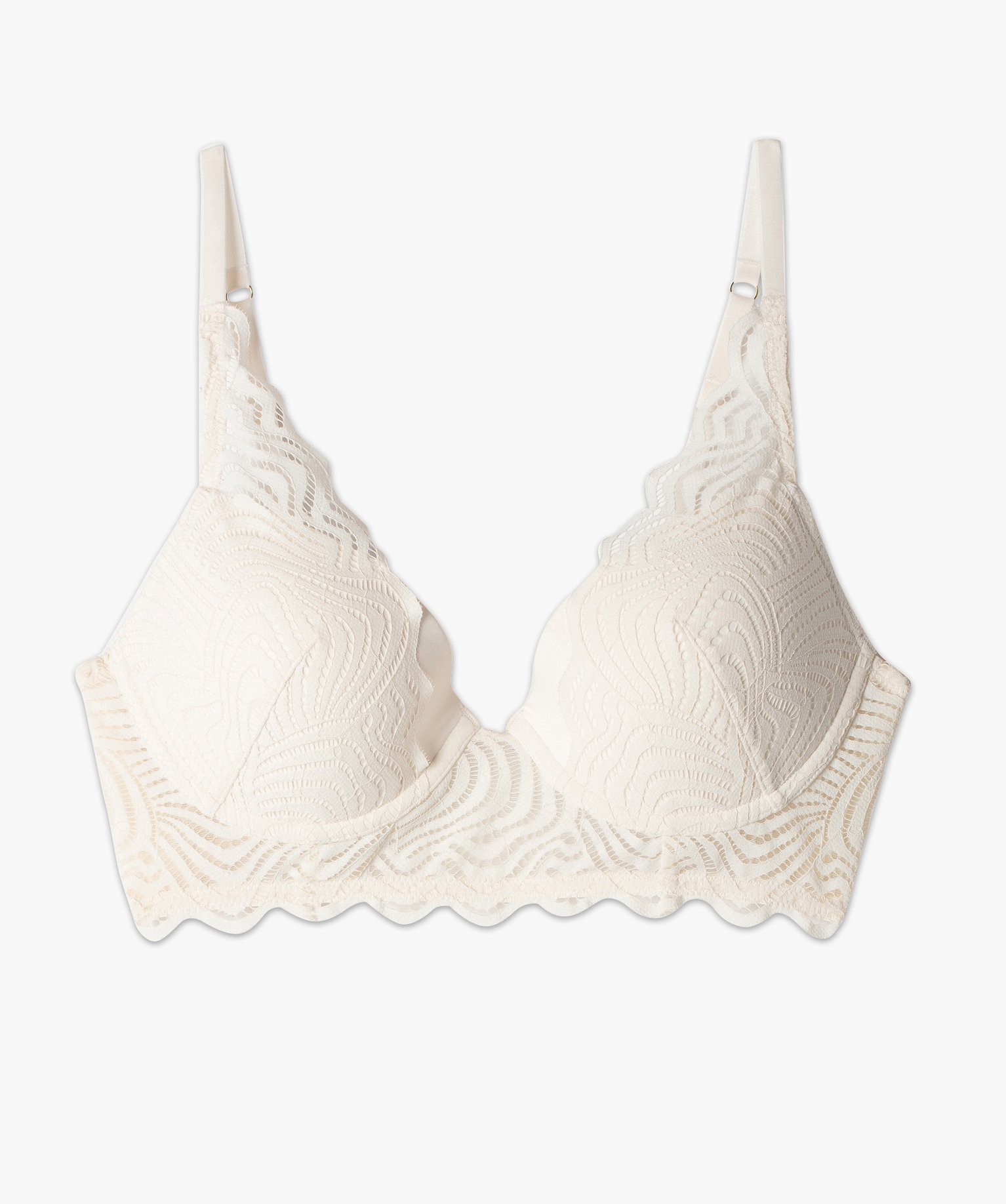 Soutien-gorge corbeille effet push-up en dentelle ecru | GEMO