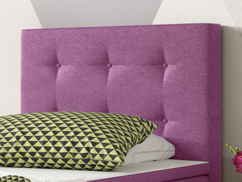 IHG Boxspringbett Köln 90x200 Webstoff Rosa / Pink