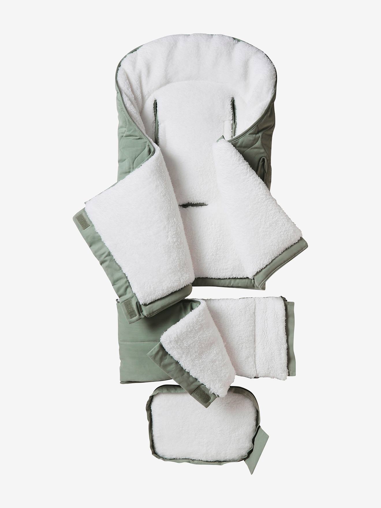 Vertbaudet Baby Ausfahrsack mit Futter aus Teddyfleece - moosgrün