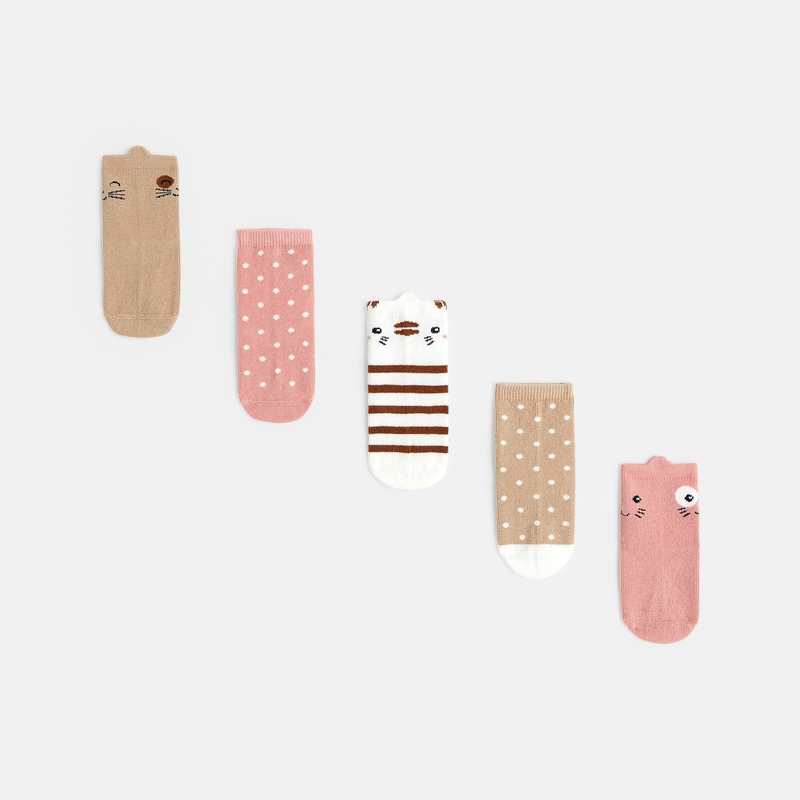 Chaussettes frimousses et pois (lot de 5)
