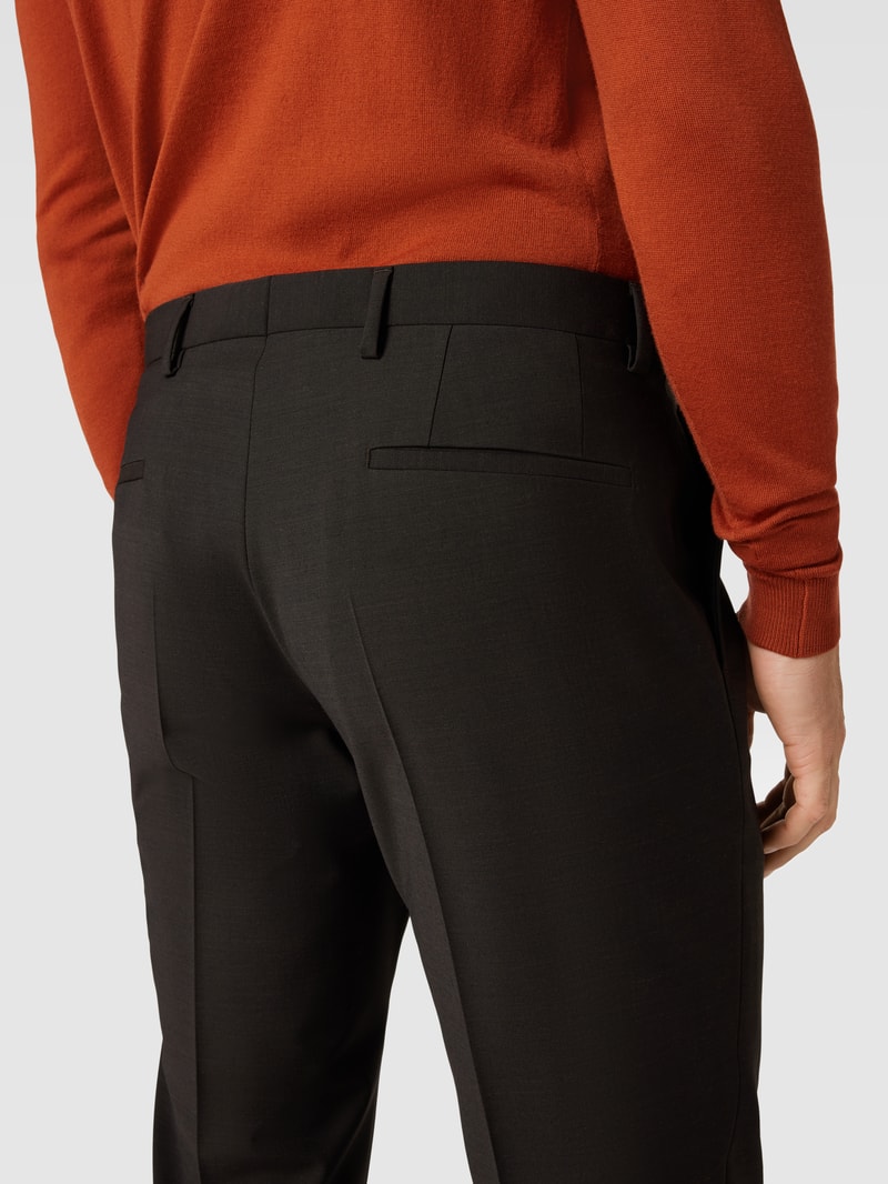 Slim Fit Anzug mit 2-Knopf-Sakko in dunkelbraun