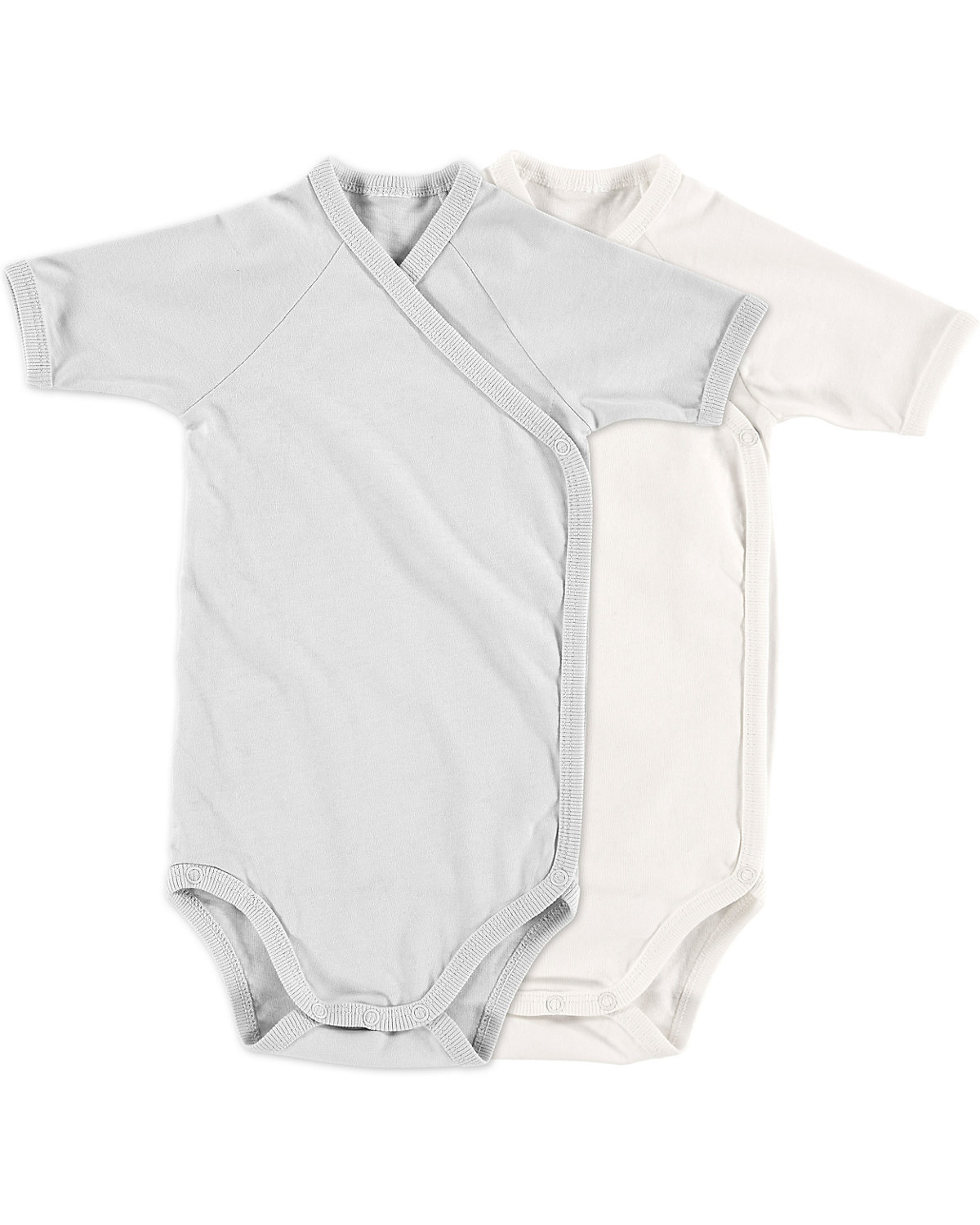 Body kurzarm 2er-Set, off-white/glacier gray, 62 cm