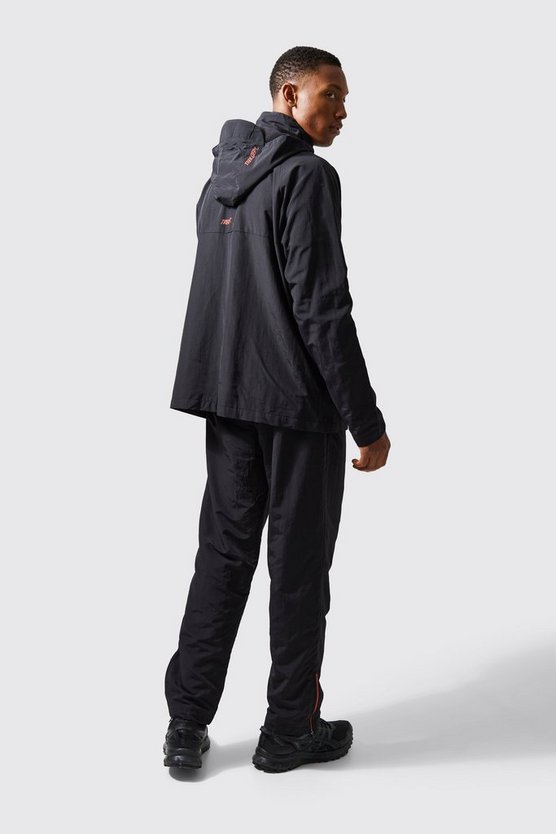 Active Oversize Nylon-Jacke in Knitteroptik