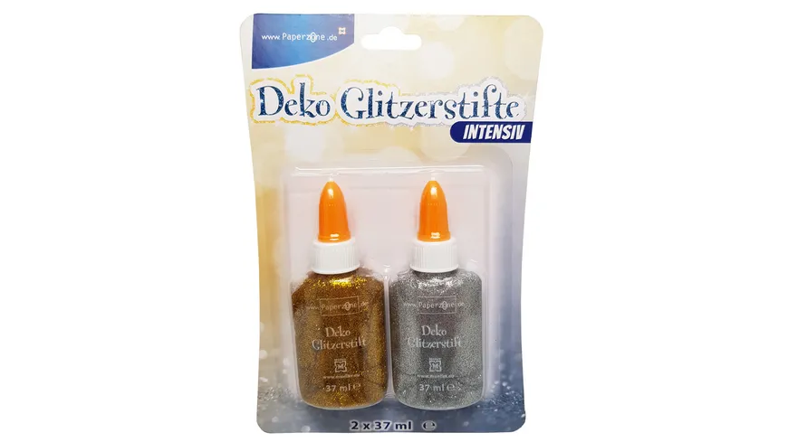 PAPERZONE Deko Glitzerstifte silber und gold 74 ml