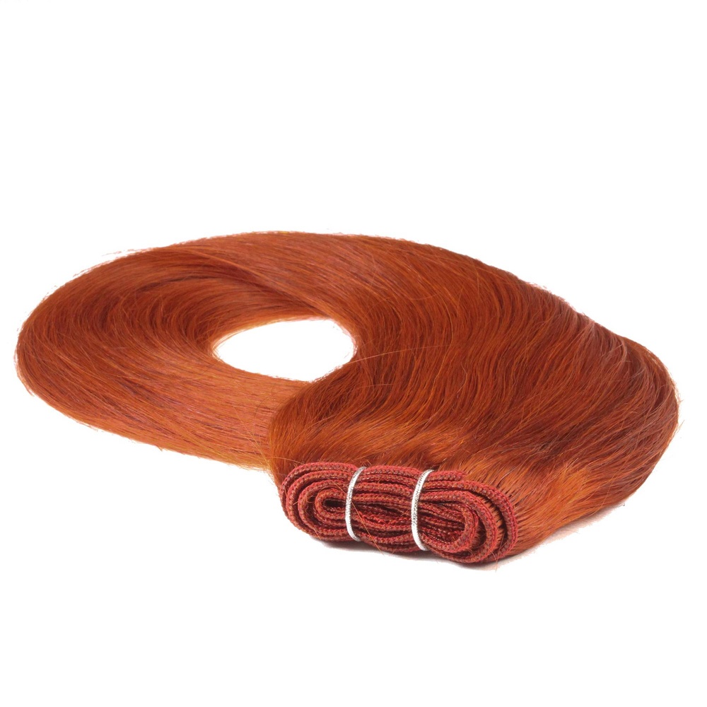 hair2heart Extensions Tissage cheveux naturels #130 Rouge cuivré 100g extensions