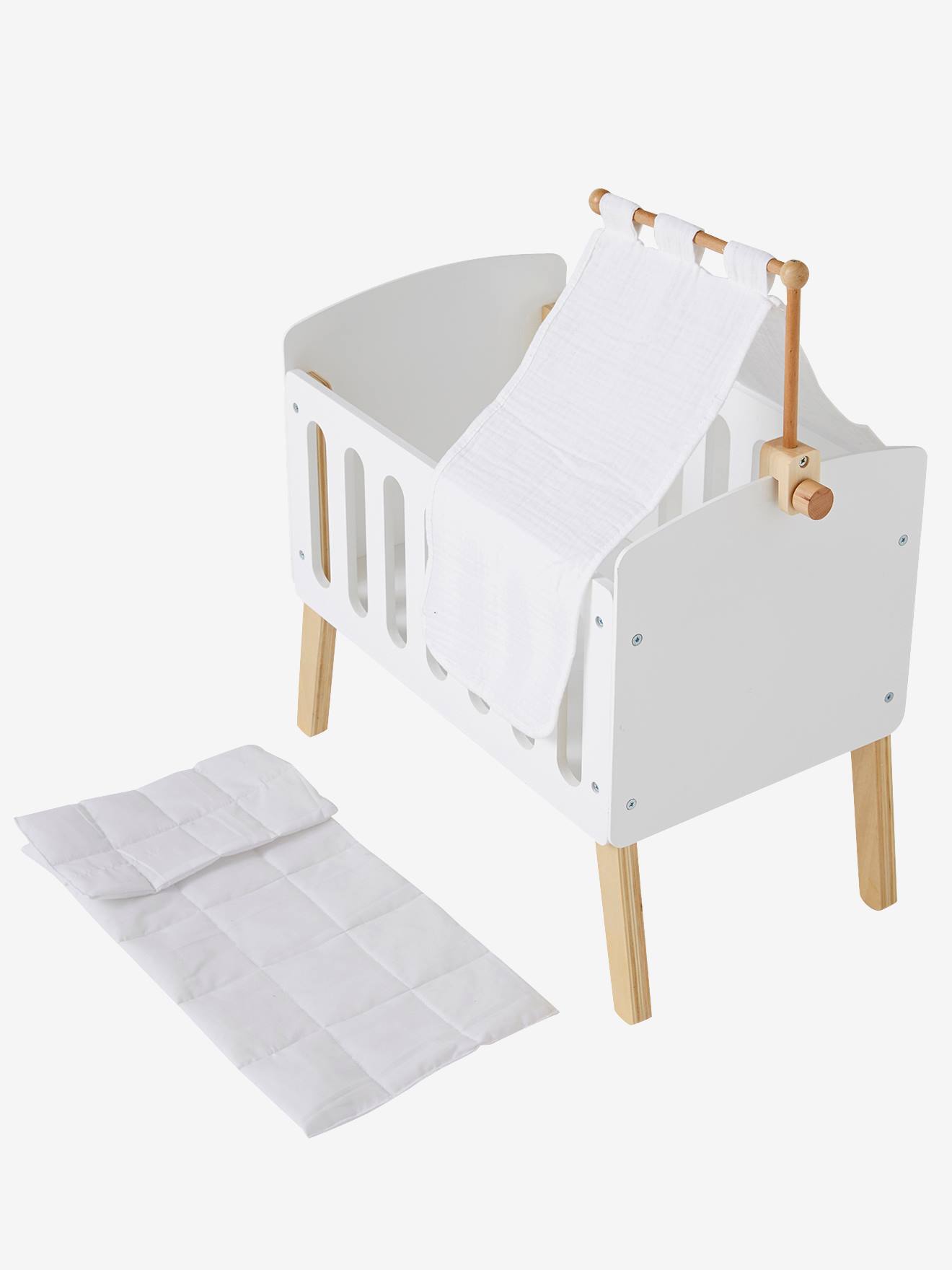 Ciel de lit pour lit poupon en bois FSC® blanc