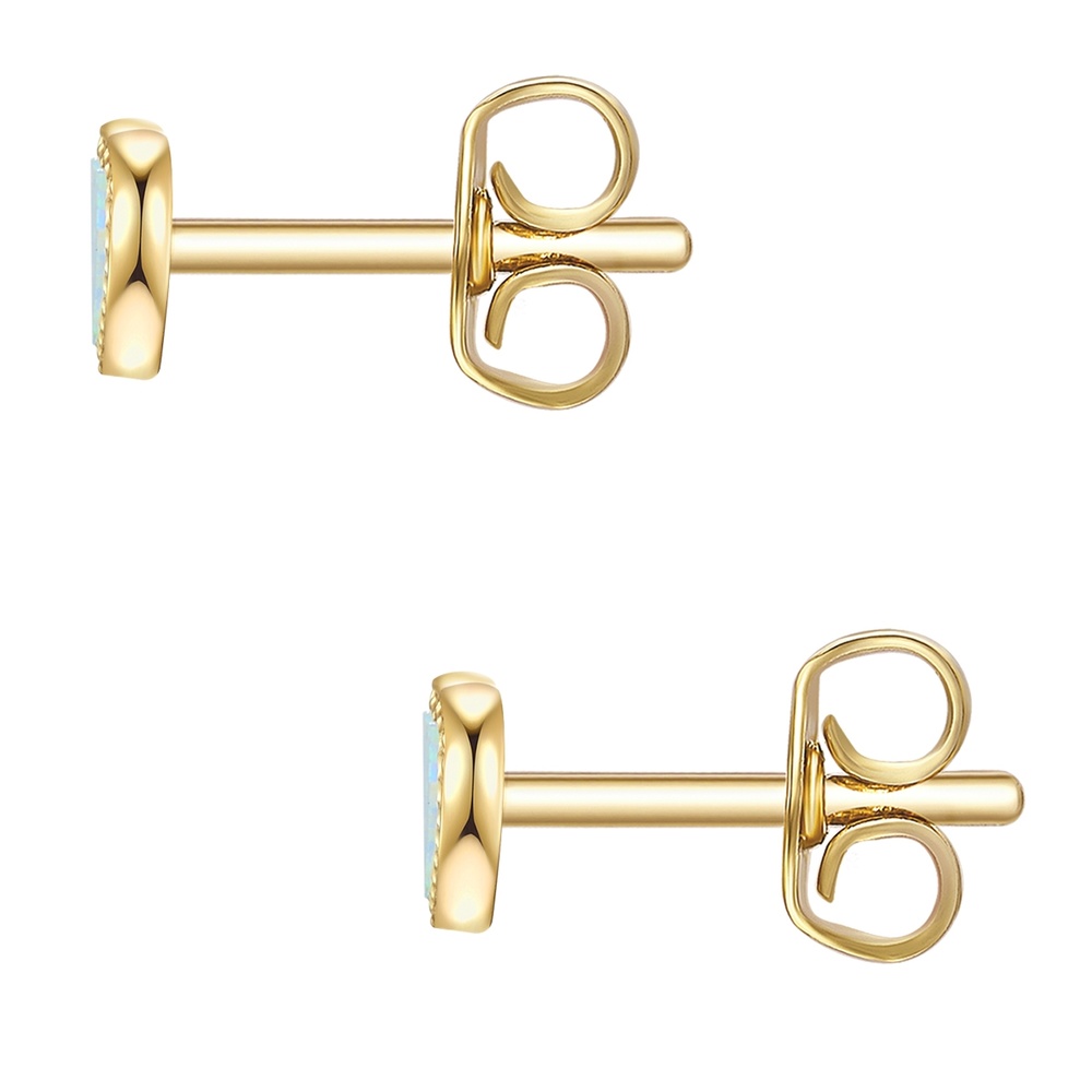 Glanzstücke München Puces d'oreilles en argent Coeur Argent sterling Opale (synth.) en Or jaune Boucles d'oreilles
