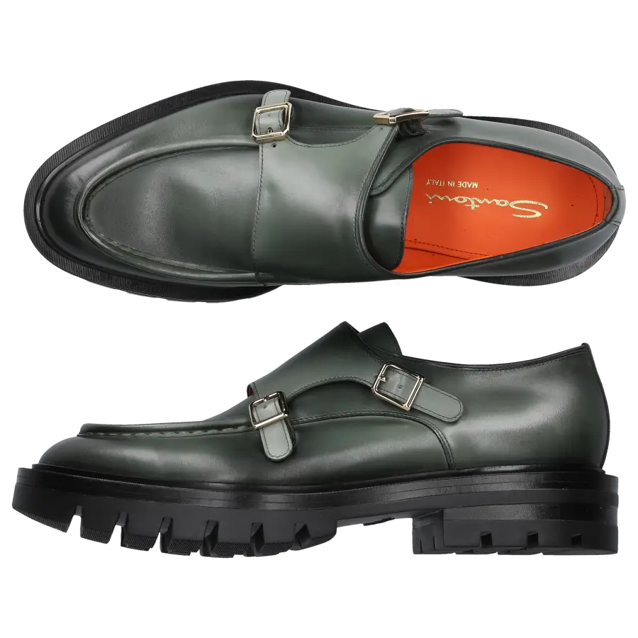 Santoni - Monk Schuhe 59605 Kalbsleder - grün