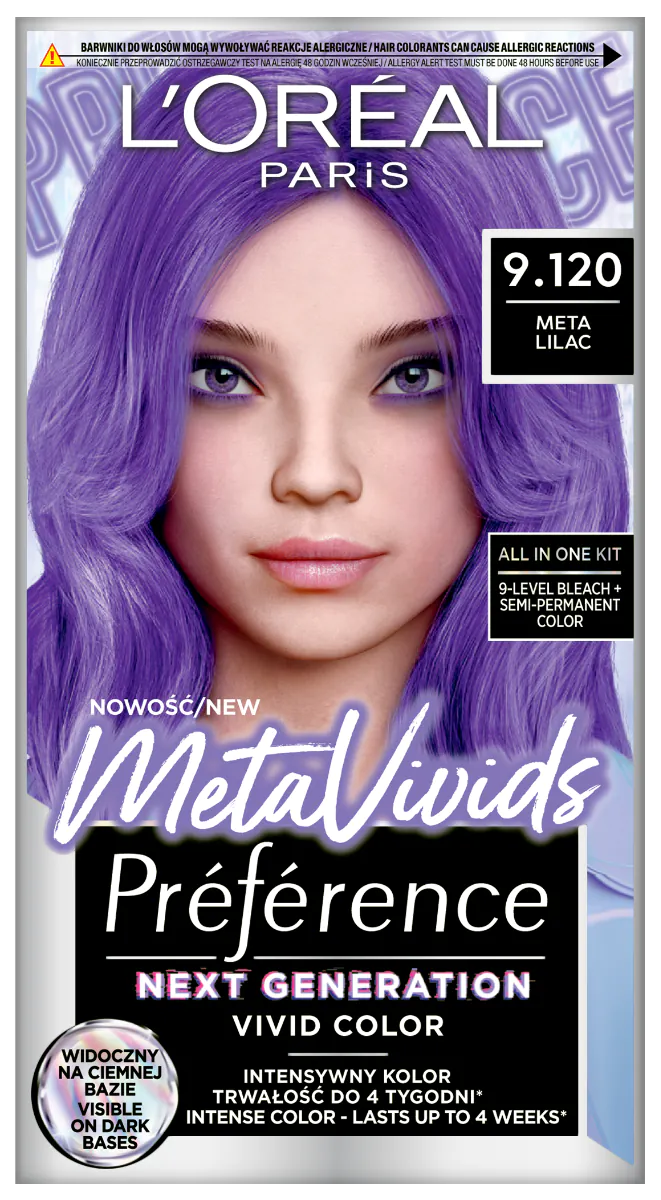 „Preference Metavivids“ plaukų dažai, 9.120 alyvinė