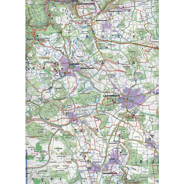 KOMPASS WANDERKARTE MITTLERE ALB, MÜNSINGER ALB 1:50 000