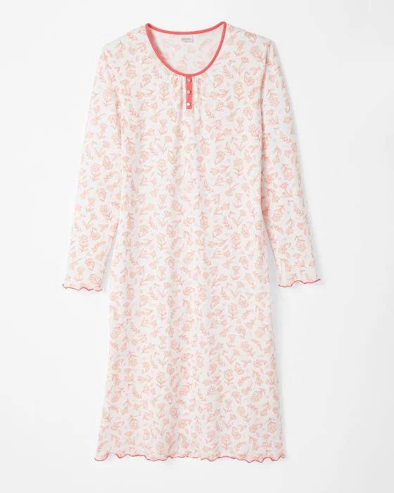 Chemise de nuit imprimée maille jersey coton peigné