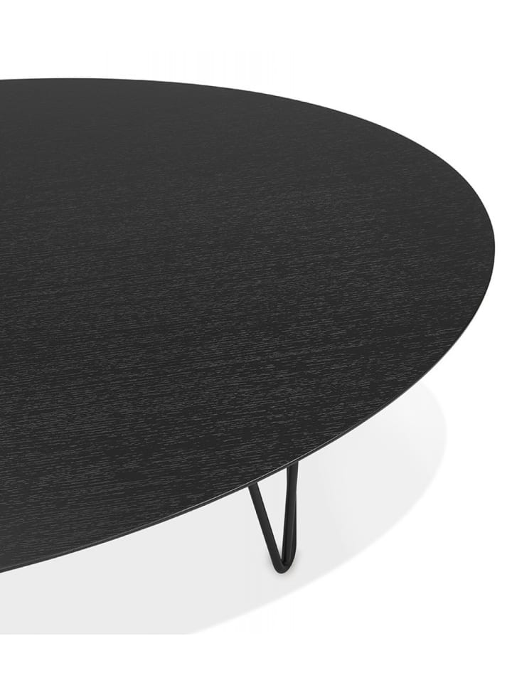 KADIMA DESIGN Salon Couchtisch Oval Esche Schwarz Metall | Modern Elegant in Schwarz günstig kaufen onesize
