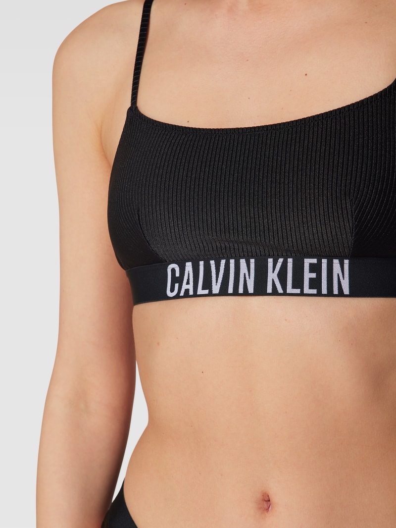 Bikini-Oberteil mit Label-Detail Modell 'INTENSE POWER' in schwarz