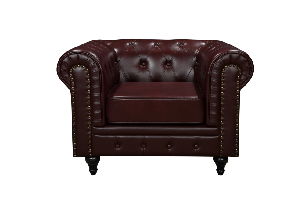 Happy Home Happy Home gepolsteter 3-2-1 Sitzer Sofa-Set HSP107-DRT dunkelrot Lederoptik