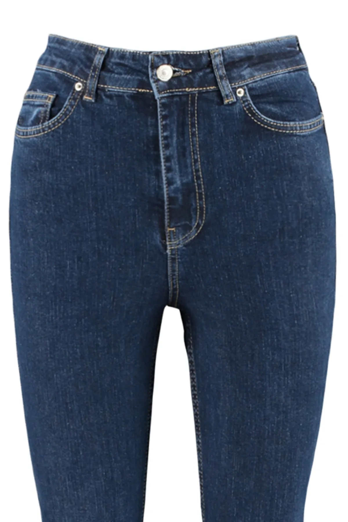 Trendyol Collection  Dunkelblaue Flare-Jeans mit superhoher Taille TWOSS23JE00064