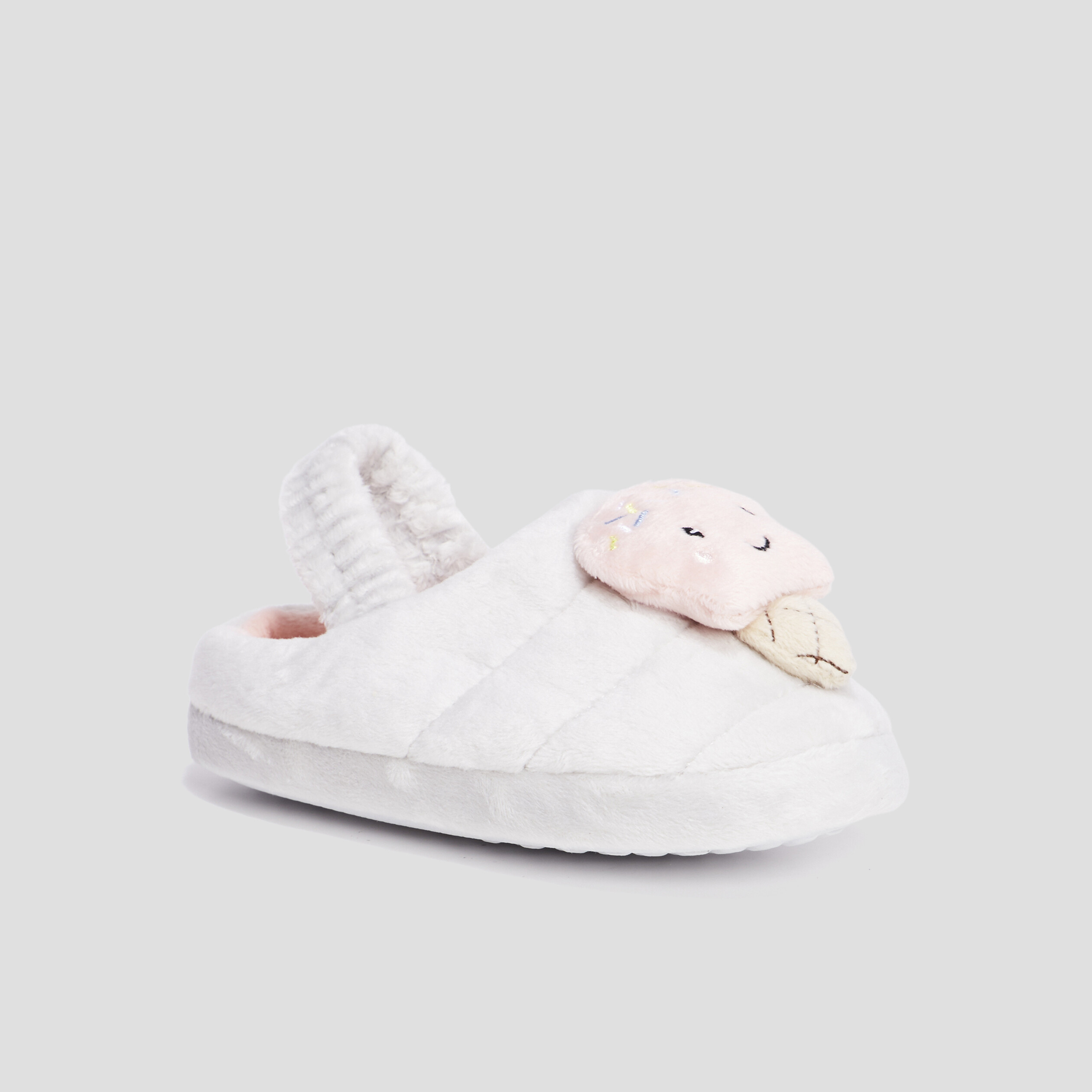 Chaussons mules avec élastique gris fille | La Halle