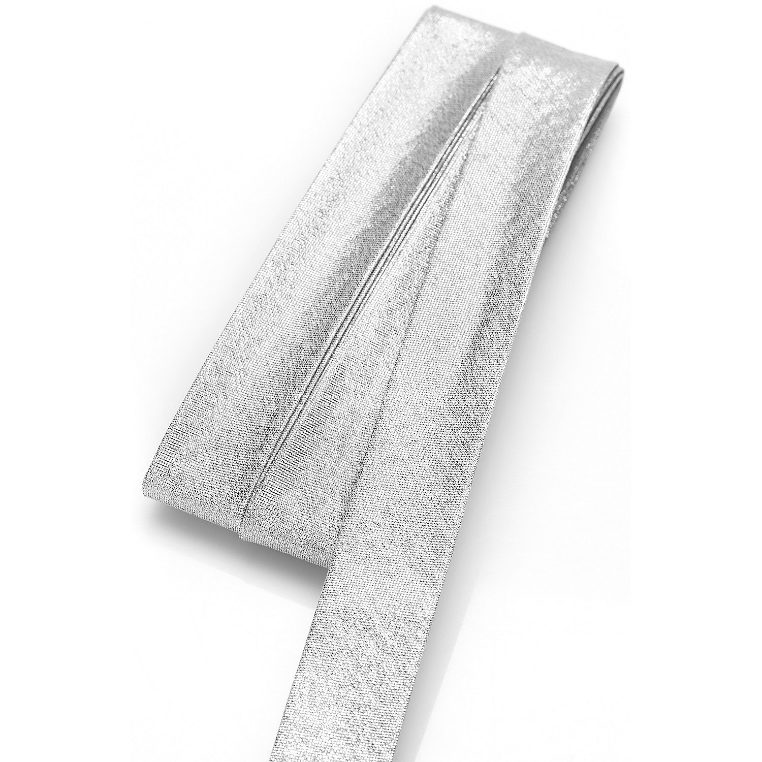 buttinette Schrägband, silber glitzernd, Breite: 2 cm, Länge: 5 m