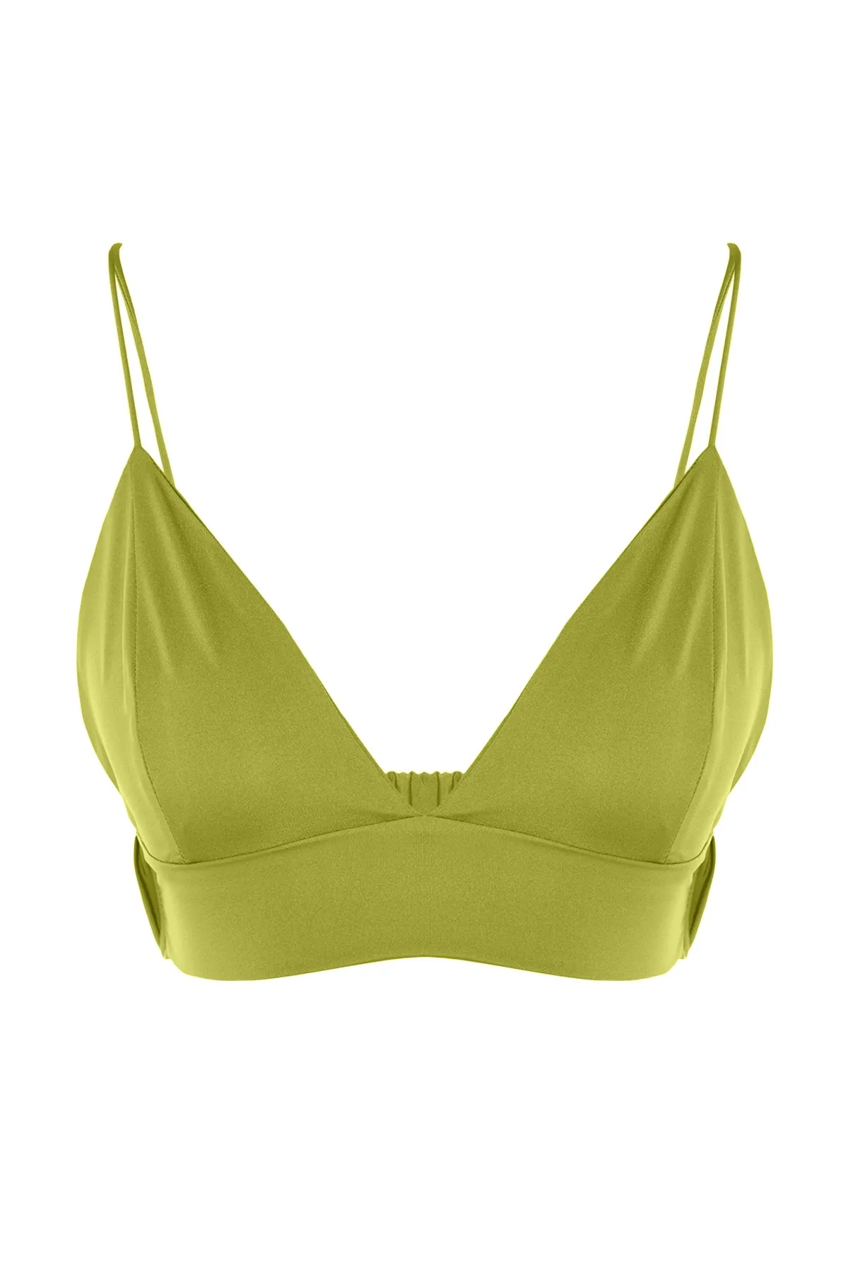Trendyol Collection  Ölgrünes Crop-gefüttertes Strick-Bustier TPRSS22BS00005