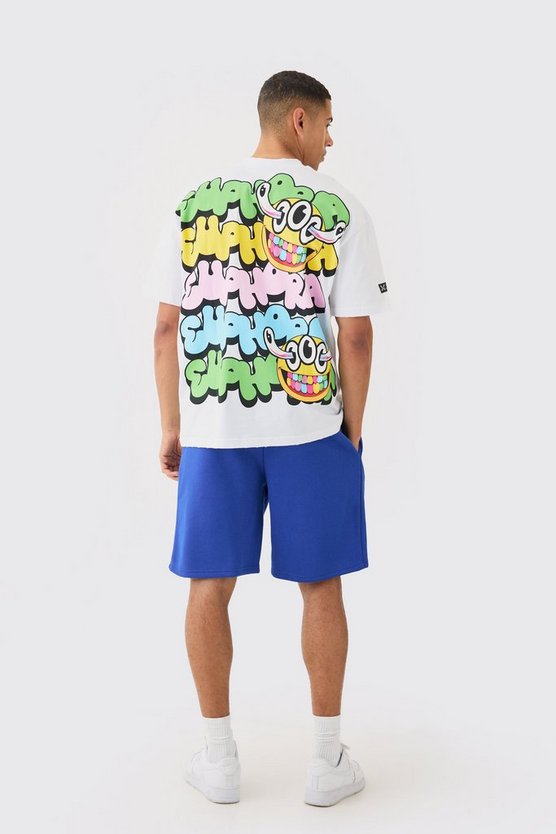 Oversize Shorts mit Homme-Print