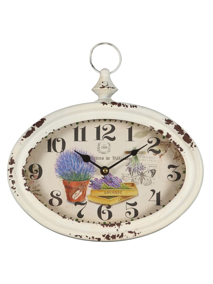 Ambiente Haus Wanduhr -  Lavendel aus Metal -l 28 cm günstig kaufen onesize