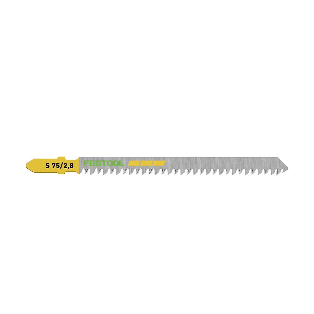 Lâmina de serra FESTOOL 75 mm x 2,8 mm com encaixe em T para corte de madeira – reta – 5 peças 204260