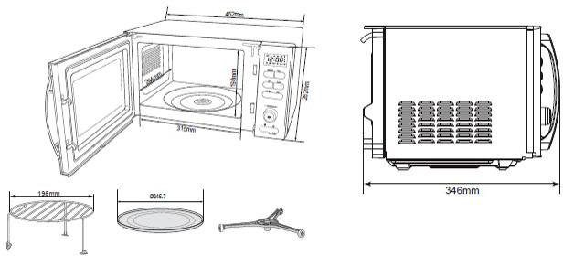 Privileg Mikrowelle 22875556, Grill, 17 l, mit 9 Automatikprogrammen