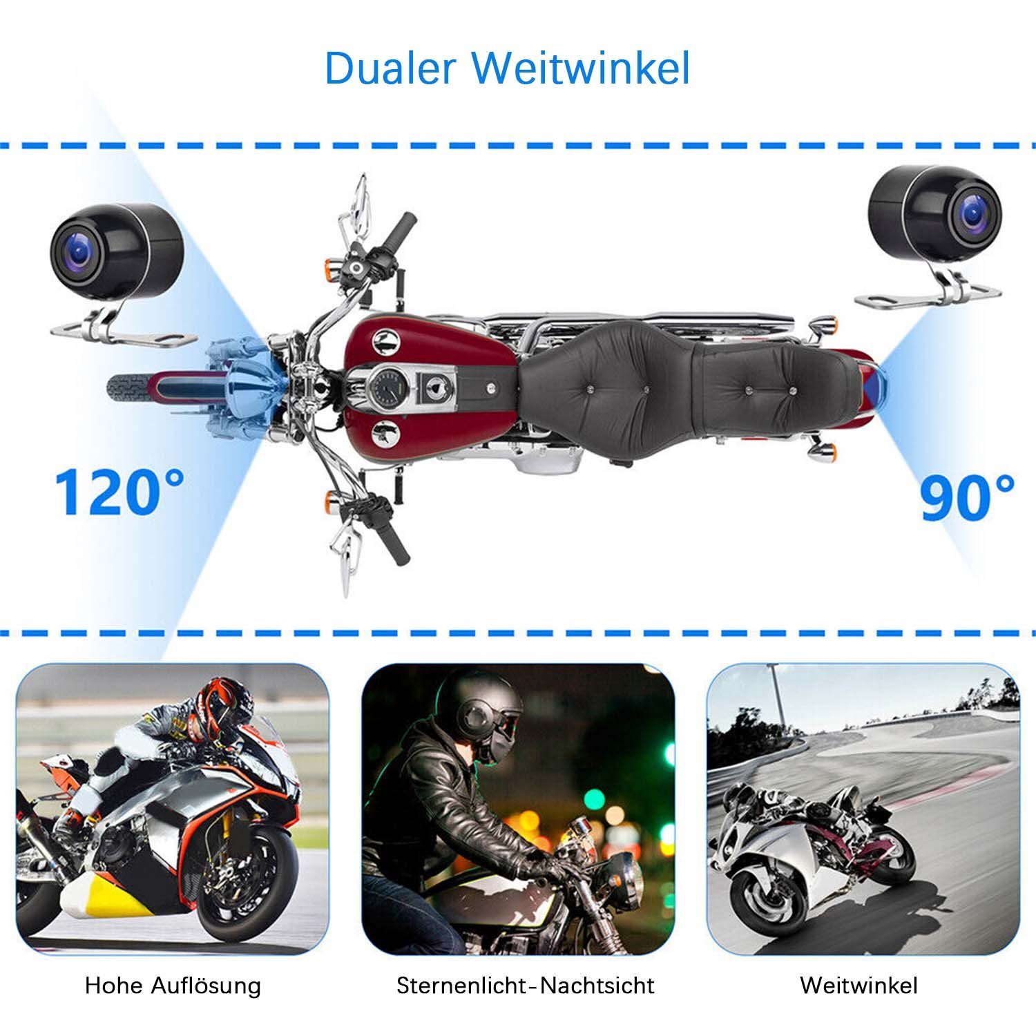 Yoyaxi Wasserdichter Motorrad-Fahrrekorder Systemkamera (hochauflösender Fotografie, Foto- und Audioaufzeichnungsfunktion)