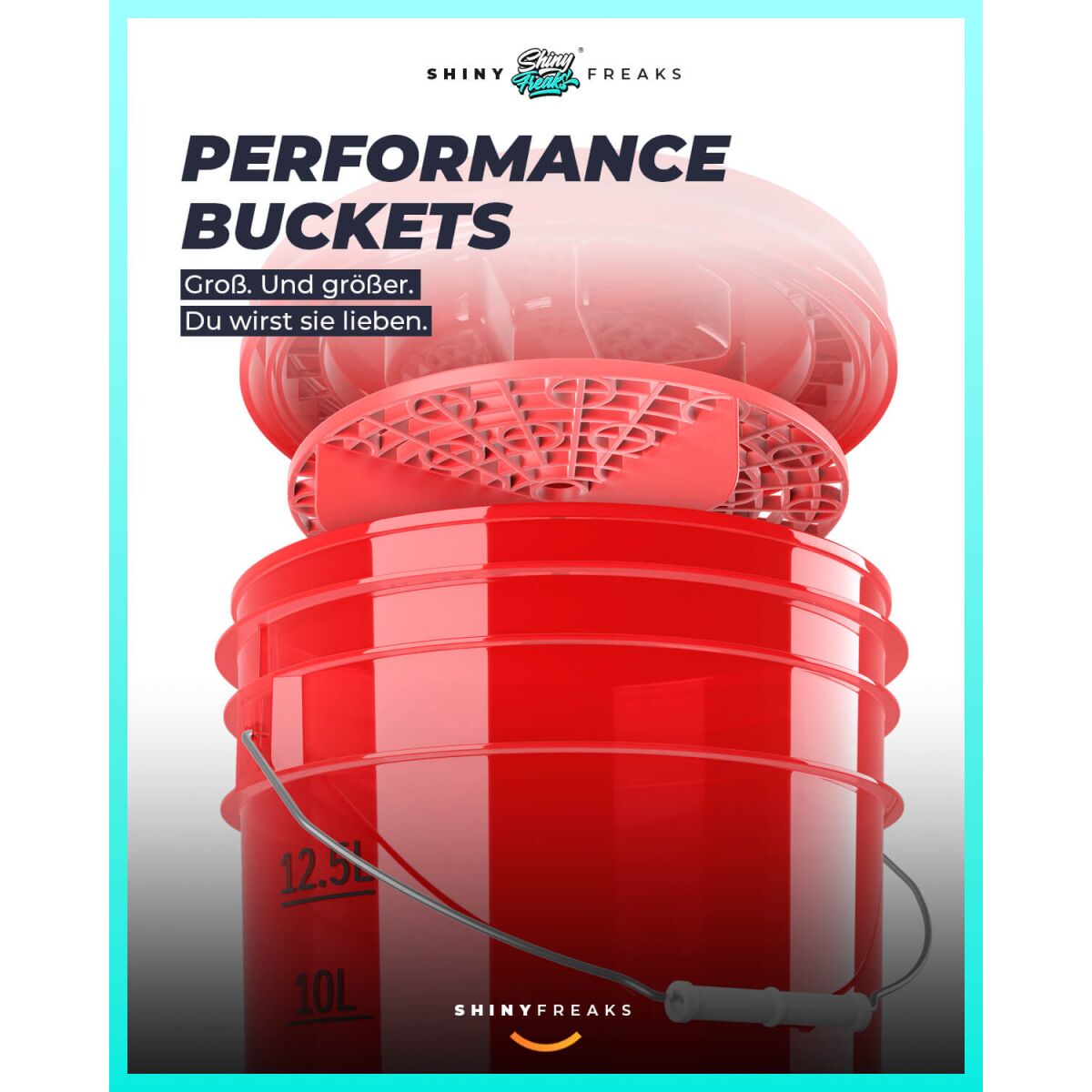 chemicalworkz Performance Buckets Wascheimer 5GAL Rot Transparent