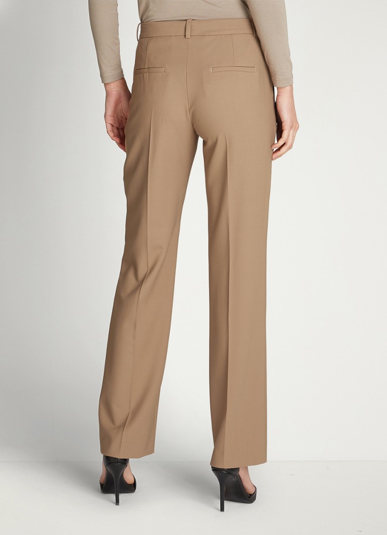 Calvin Klein mid-waist straight-fit chino in wool blend with side pockets