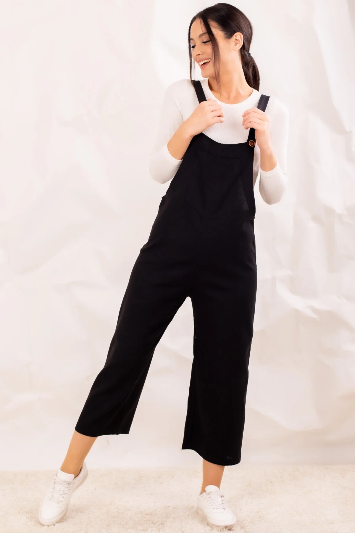 armonika  Schwarze Gärtner-Overalls für Damen ARM-20K001117