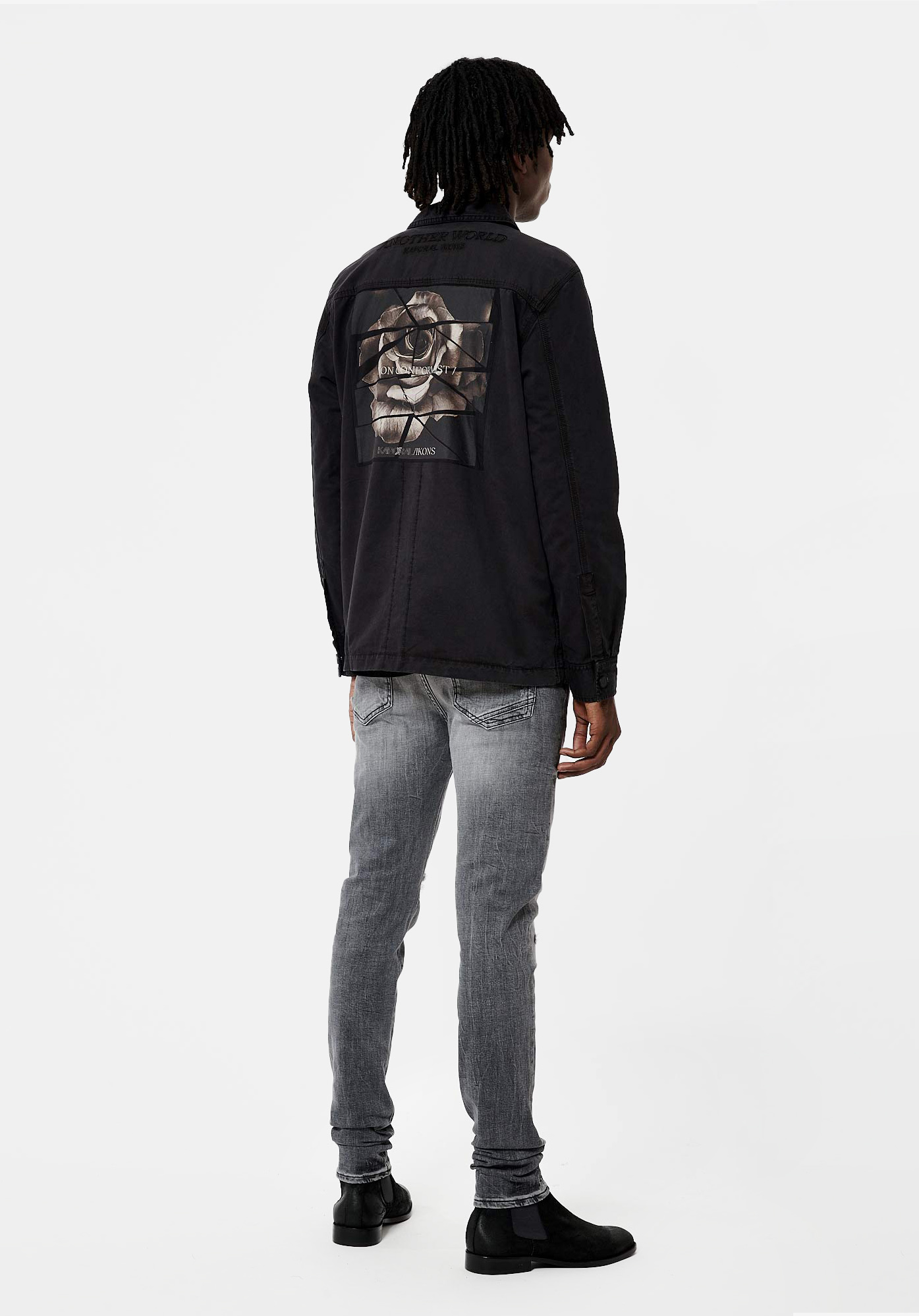 MIX    Veste noire Homme en 100% coton