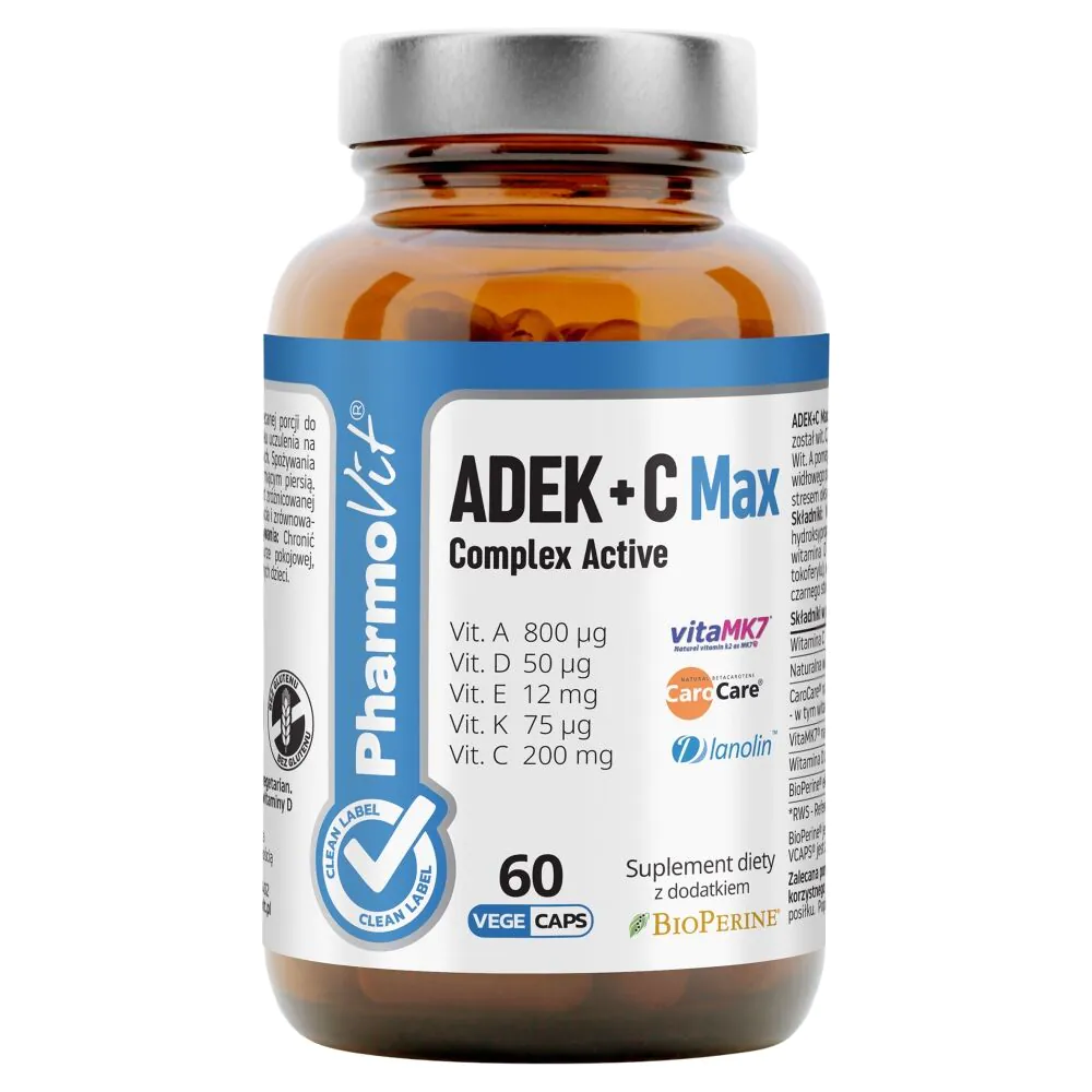 Κάψουλες PharmoVit Clean Label ADEK + C Max για το σετ βιταμινών