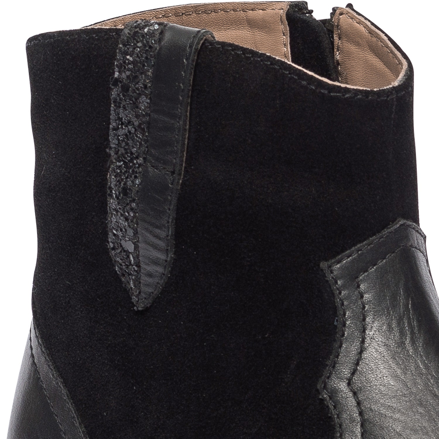 Boots en cuir noir fille