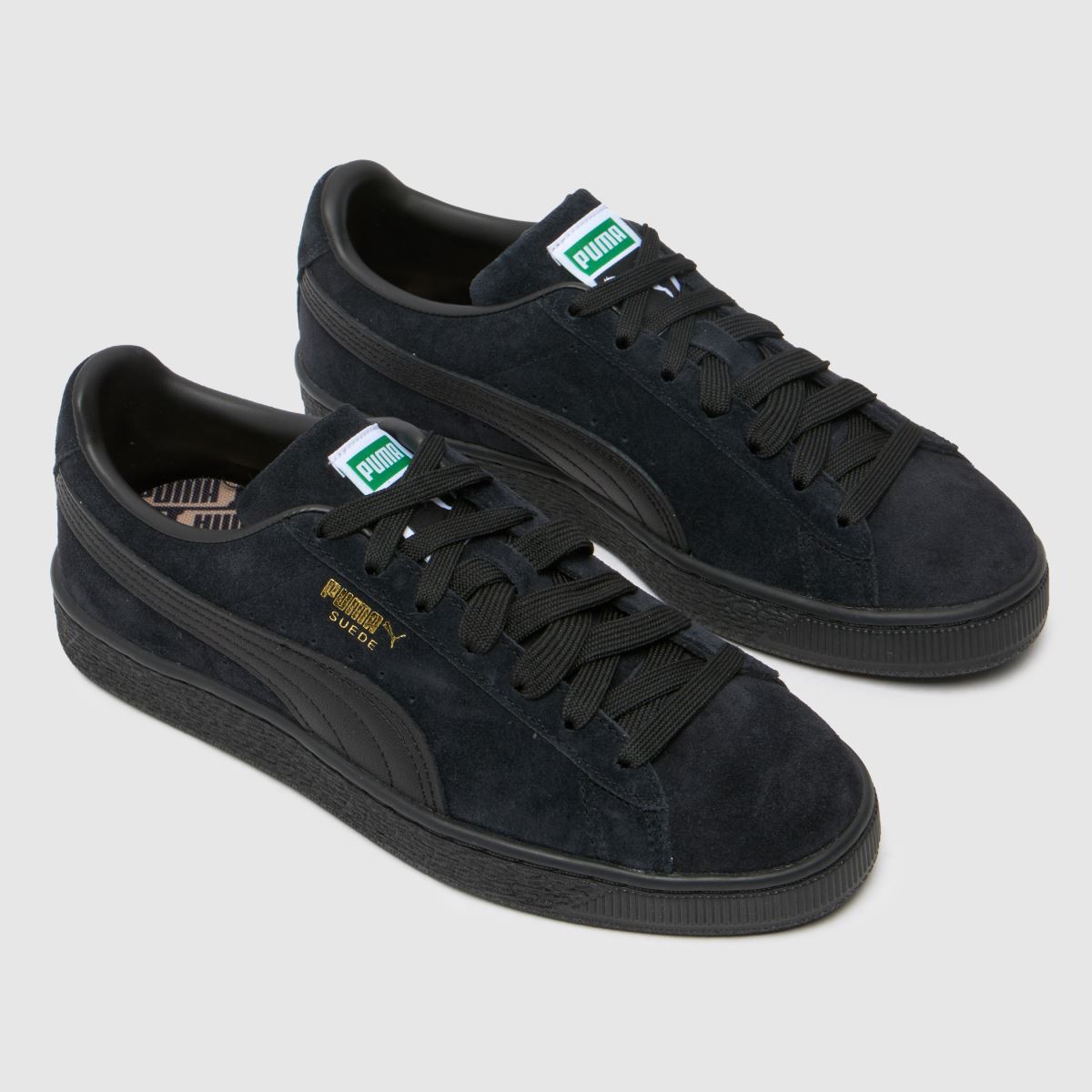 PUMA – Svarta klassiska mockasneakers
