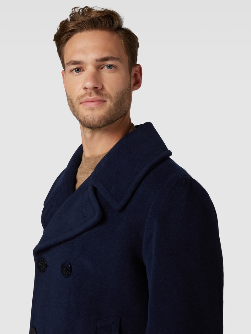 Jacke mit Reverskragen in marineblau