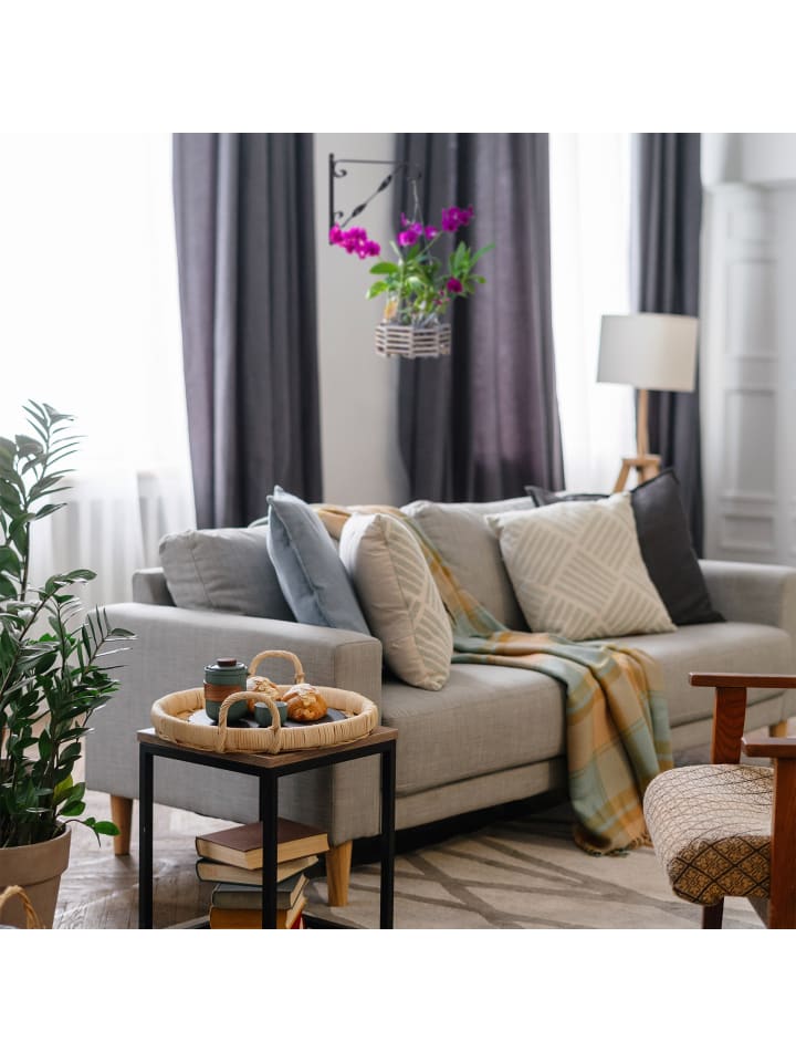 relaxdays 2 x Blumenampel-Halterung in Schwarz günstig kaufen onesize