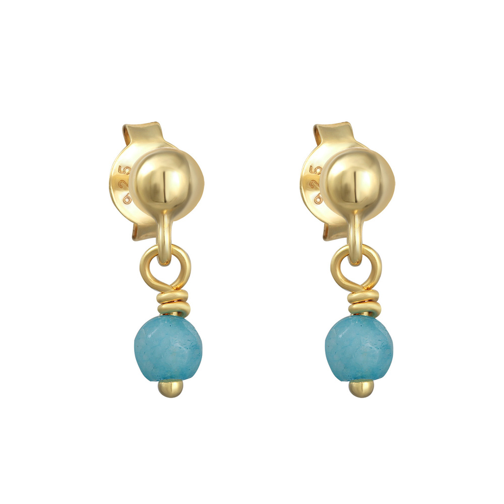 Elli Elli Boucles d'Oreilles Femmes pendentif d'oreilles boule avec perles d'agate en  Boucles d'oreilles