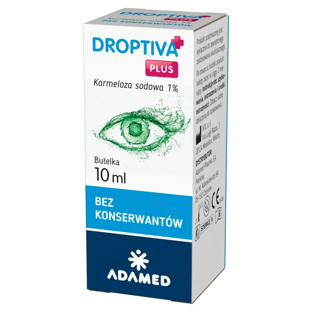 Droptiva Plus, hidratantne kapi za oči, 1% natrijum karmeloza