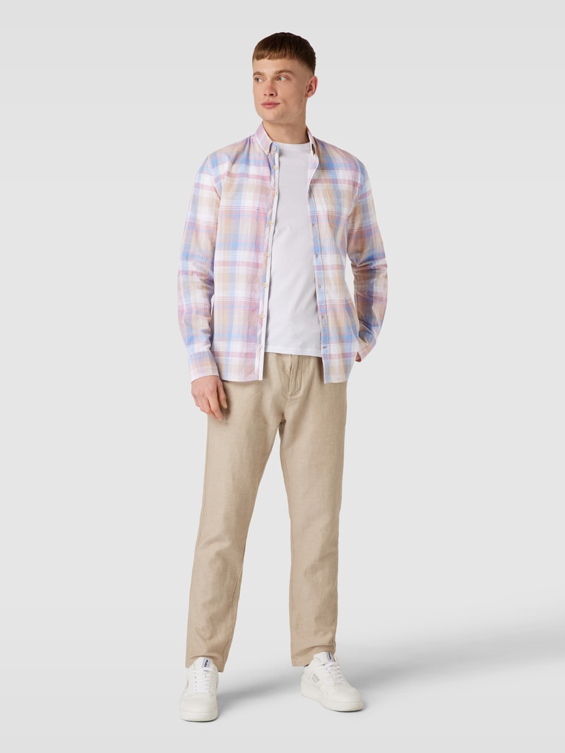Business-Hemd mit Button-Down-Kragen in bleu