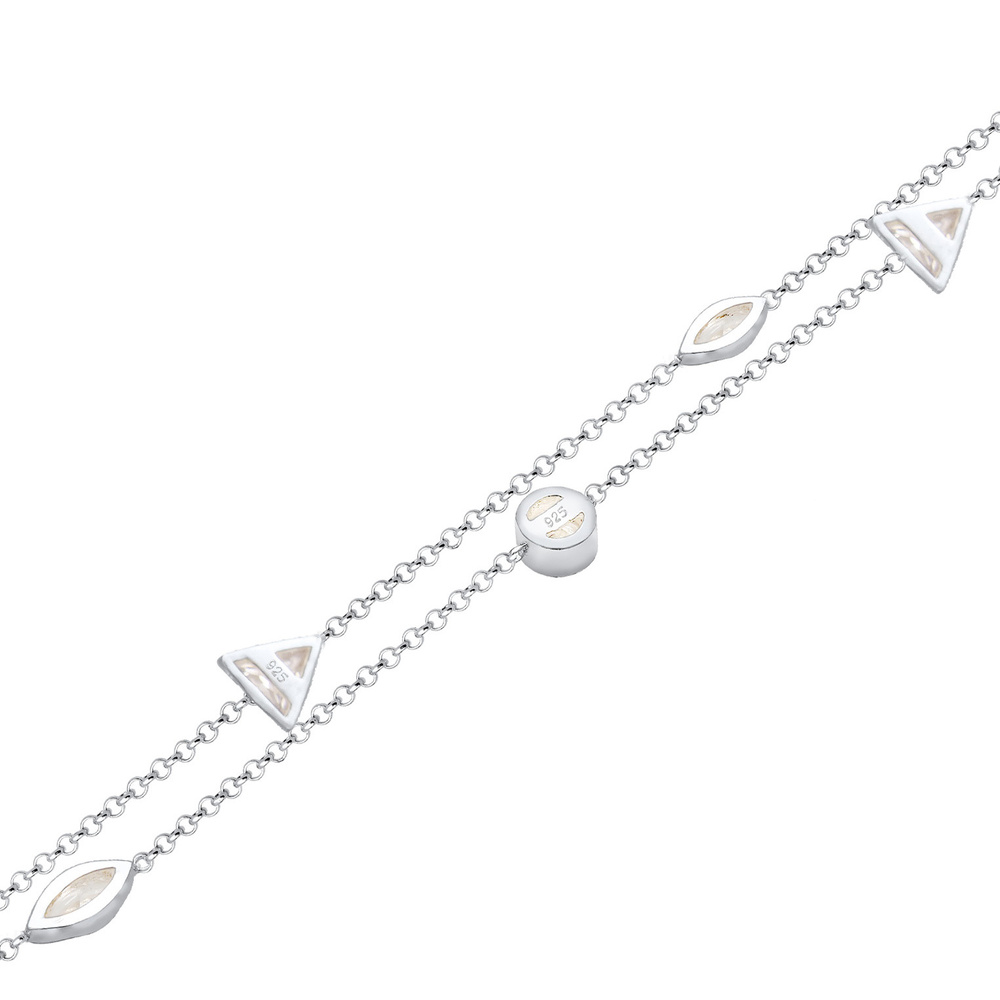 Elli Elli Bracelet Layer Dreieck Geo Zirkonia Kristalle 925 Silber Bracelet