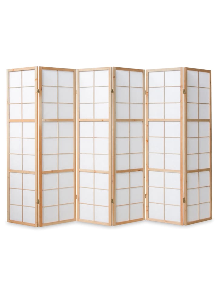 Homestyle4u 6-tlg. Paravent Shoji in Braun 264x175 cm günstig kaufen onesize
