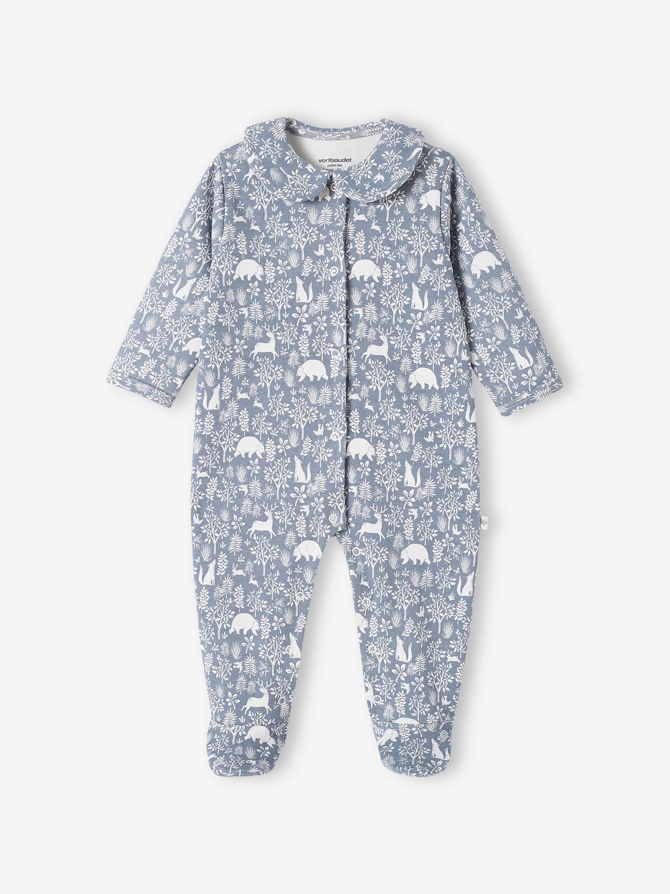 Vertbaudet 2er-Pack Baby Strampler, Bio-Baumwolle - jeansblau
