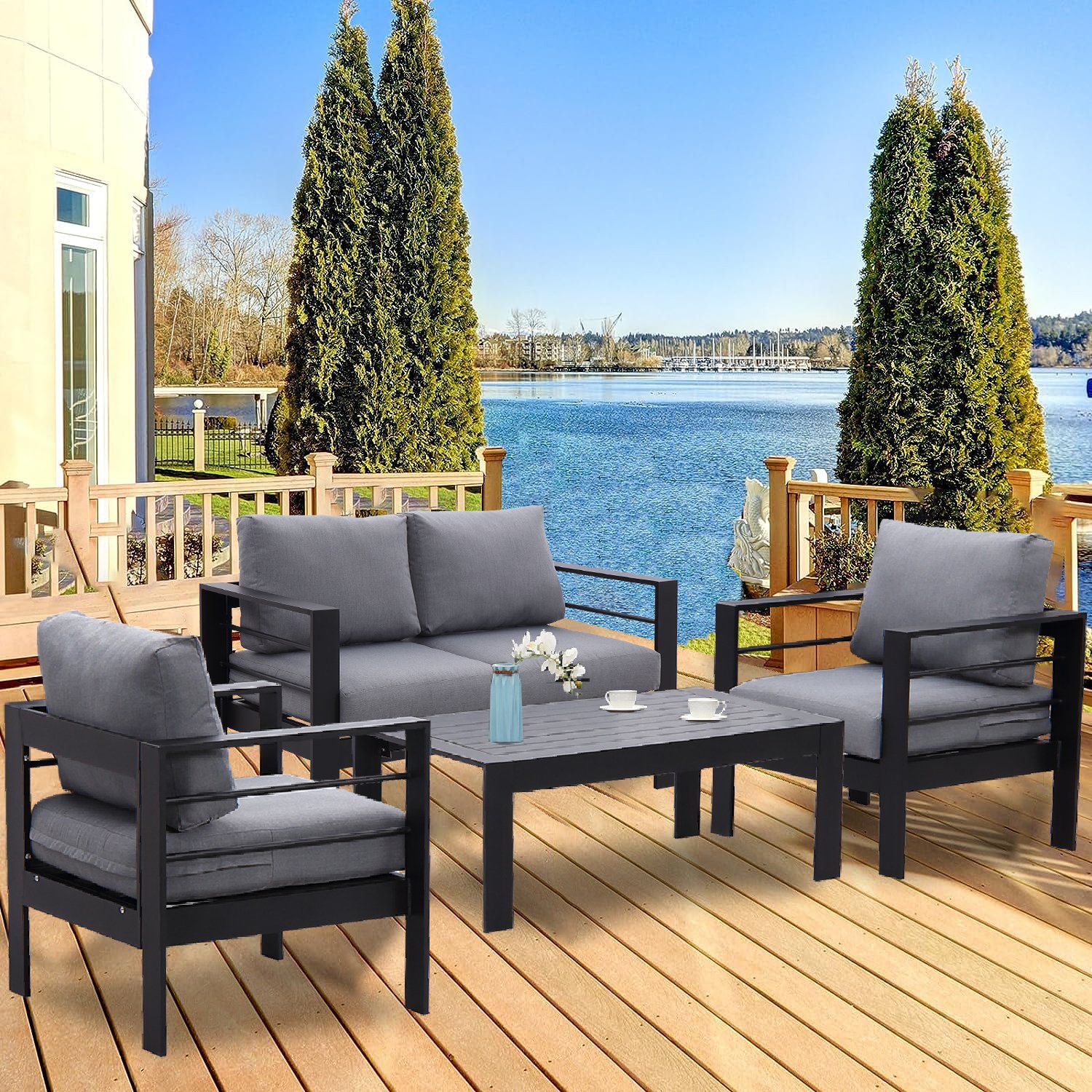 MeXo von GLP HOME Loungeset Gartenmöbel set sale aus Aluminium, Gartenlounge Set für 4-7 Personen, (Spar-Set), Sitzgruppe, Balkonmöbel, Sitzgarnitur Wetterfest für Indoor Outdoor