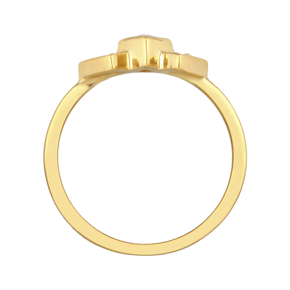 Elli Elli Bague Femmes Géo Vintage avec zircon en argent sterling 925 plaqué or Bague