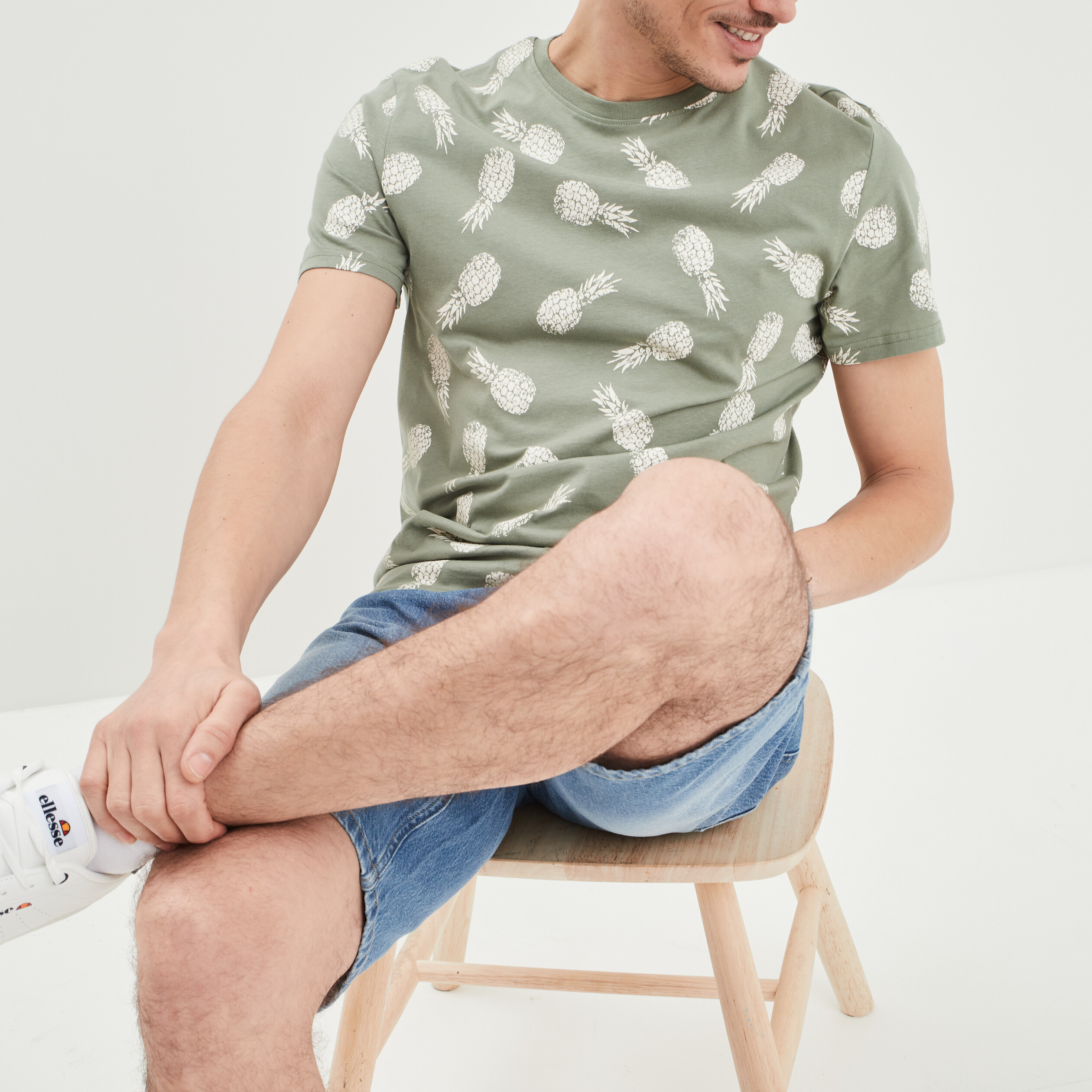 T-shirt manches courtes vert kaki homme | La Halle