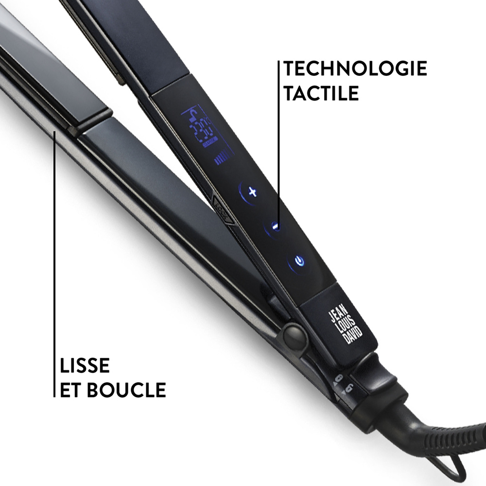 Jean Louis David JLD TOUCH STYLER Lisseur boucleur ultra fin, écran tactile, plaques flottantes céramique + soin